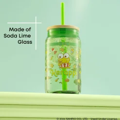 JoyJolt Keroppi Favorite Flavor Lidded Glass Tumbler