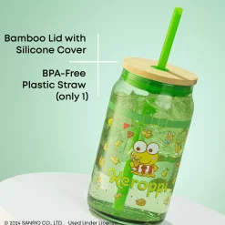 JoyJolt Keroppi Favorite Flavor Lidded Glass Tumbler