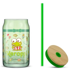 JoyJolt Keroppi Favorite Flavor Lidded Glass Tumbler