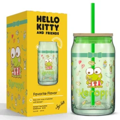 JoyJolt Keroppi Favorite Flavor Lidded Glass Tumbler