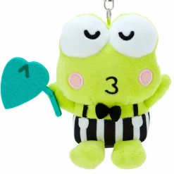 Japan Original Keroppi Plush Mascot Keychain (Happy Song and Dance Series)