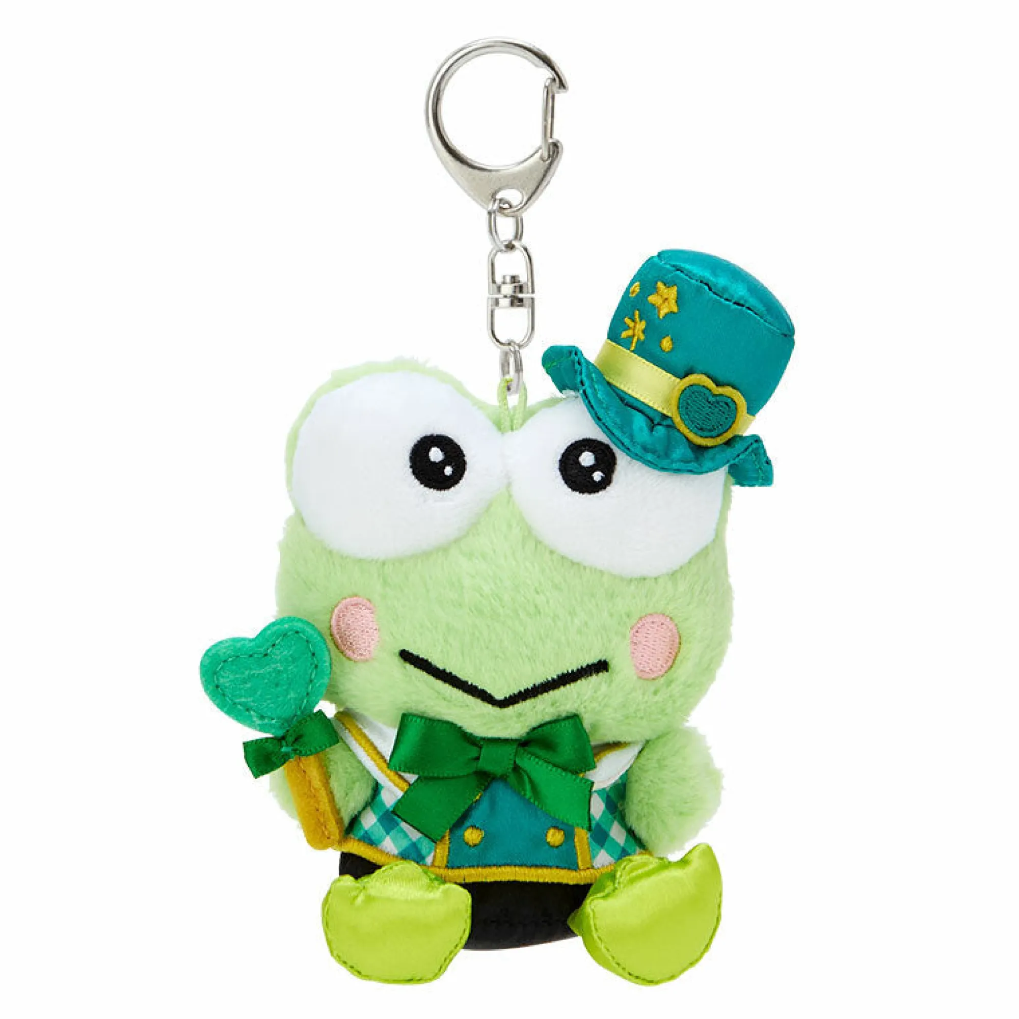 Japan Original Keroppi Plush Mascot Keychain (Love You More Series)