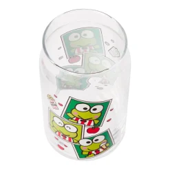Silver Buffalo Keroppi Snacks Bamboo Lidded Glass Tumbler