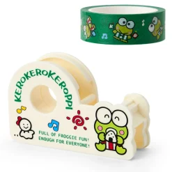 Japan Original Keroppi Washi Tape and Dispenser Set (Sanrio Forever Series)