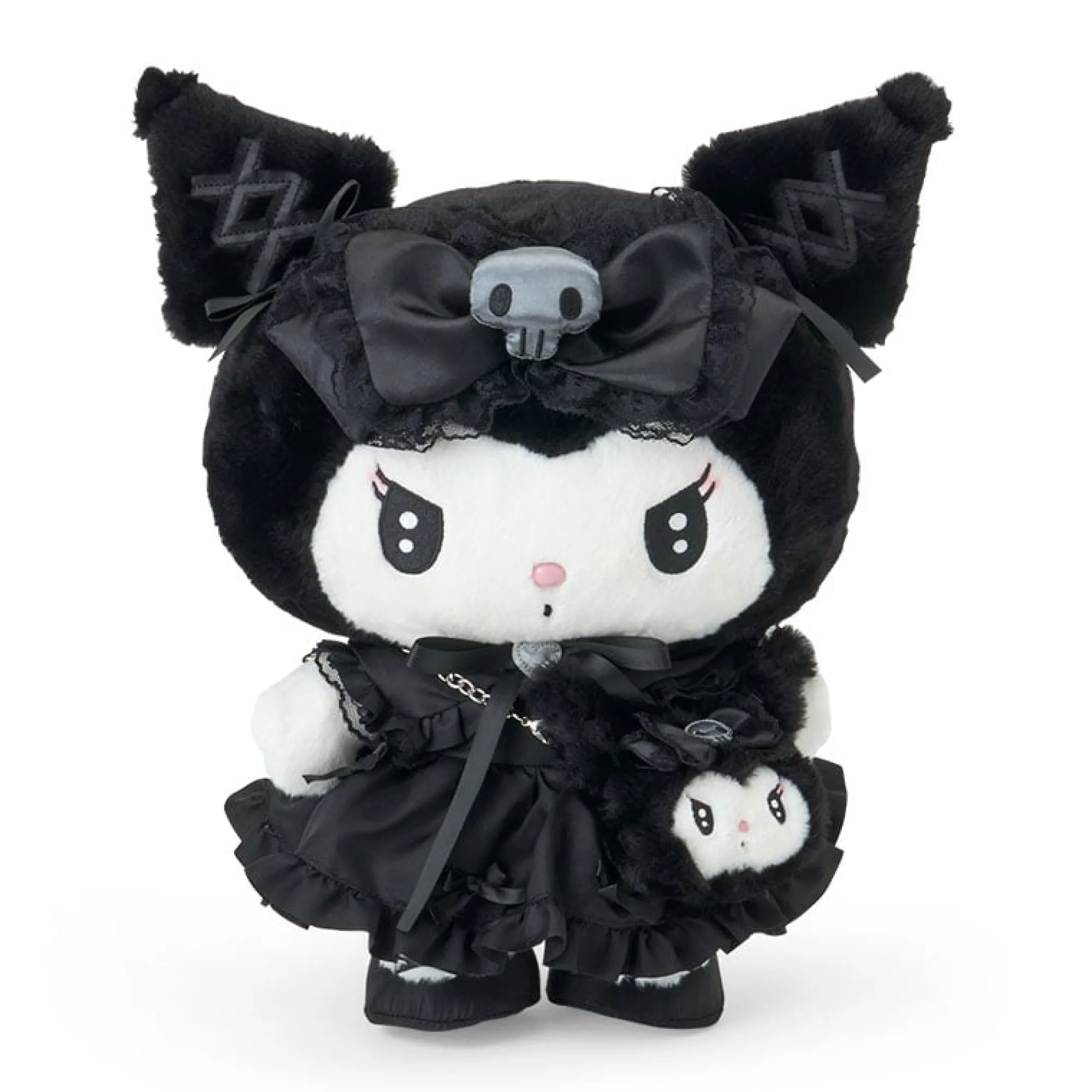 Japan Original Kuromi 14" Boxed Plush & Bag Charm Set (Midnight Melokuro Series)