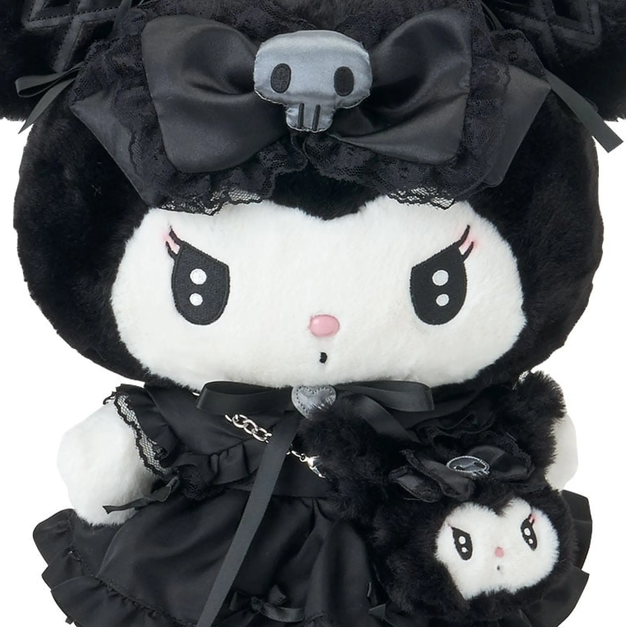Japan Original Kuromi 14" Boxed Plush & Bag Charm Set (Midnight Melokuro Series)