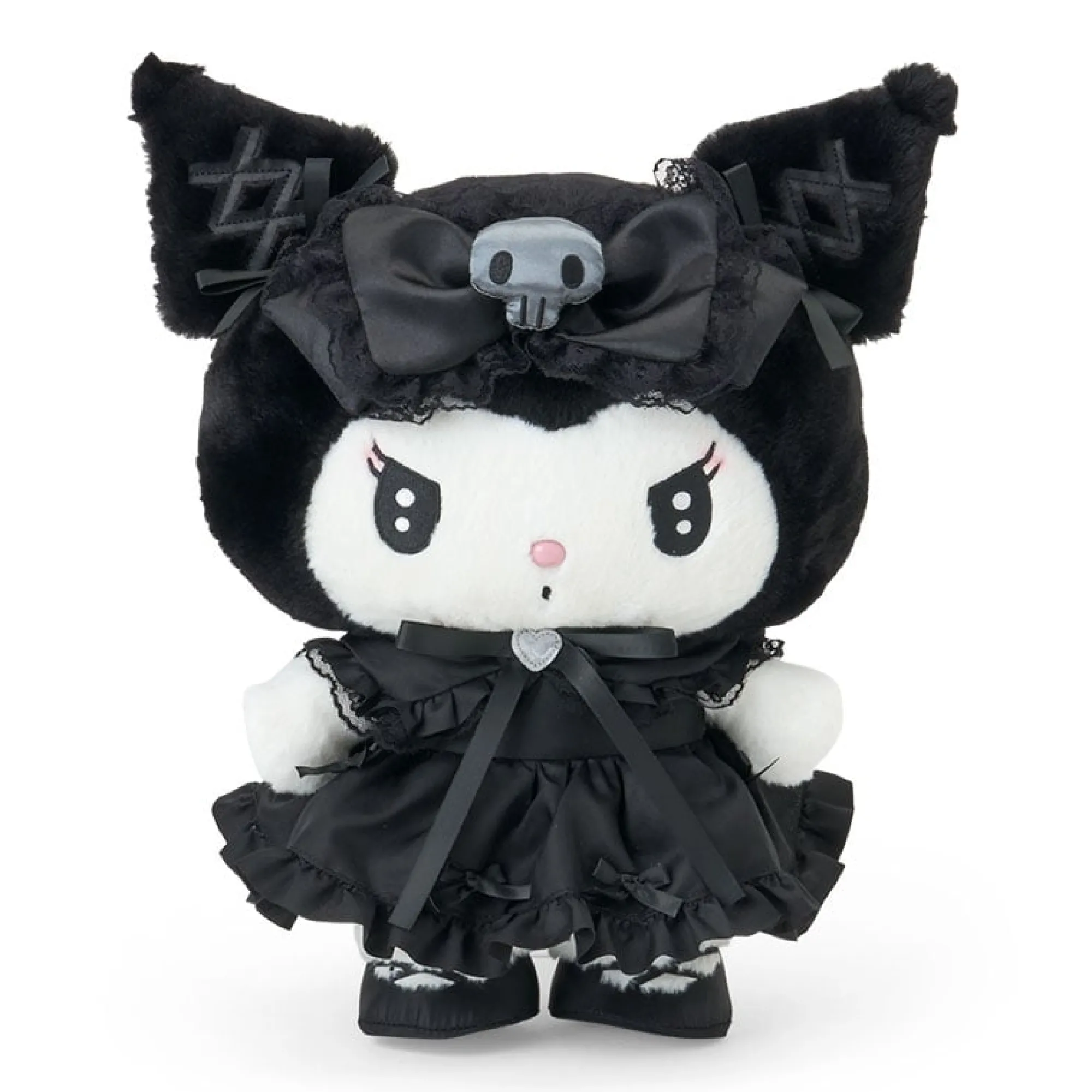 Japan Original Kuromi 14" Boxed Plush & Bag Charm Set (Midnight Melokuro Series)