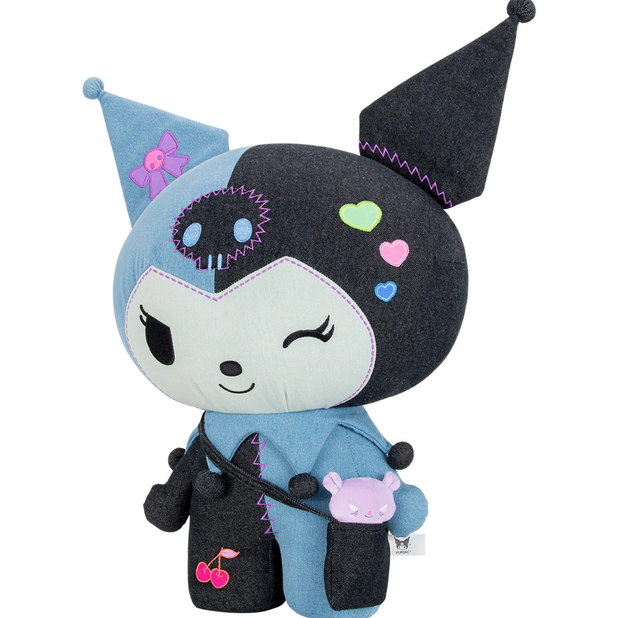 Jazwares Kuromi 24" Ultra-Premier Denim Patchwork Plush (Limited Edition)
