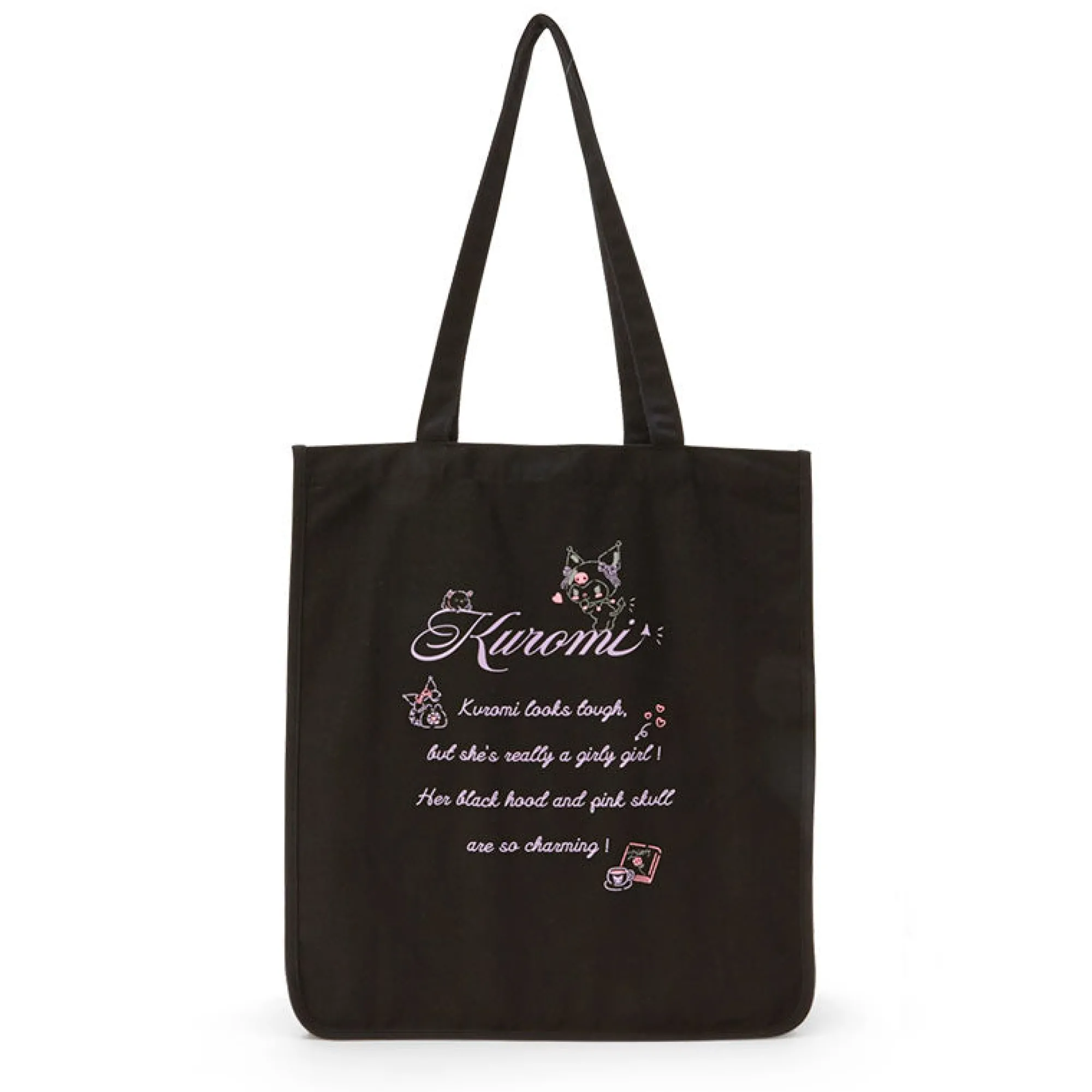 Japan Original Kuromi Canvas Easy Tote Bag (Black)