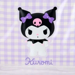 Japan Original Kuromi Clear Gingham Zipper Pouch