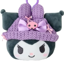 Japan Original Kuromi Cozy Cap Mascot Clip Pouch