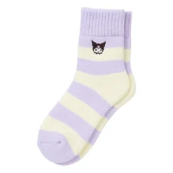 Japan Original Kuromi Cozy Cuff Striped Lounge Socks