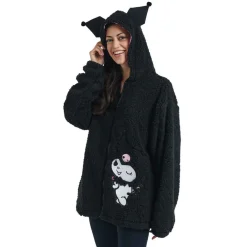 BIOWORLD Kuromi Cozy Sherpa Zip Lounge Hoodie