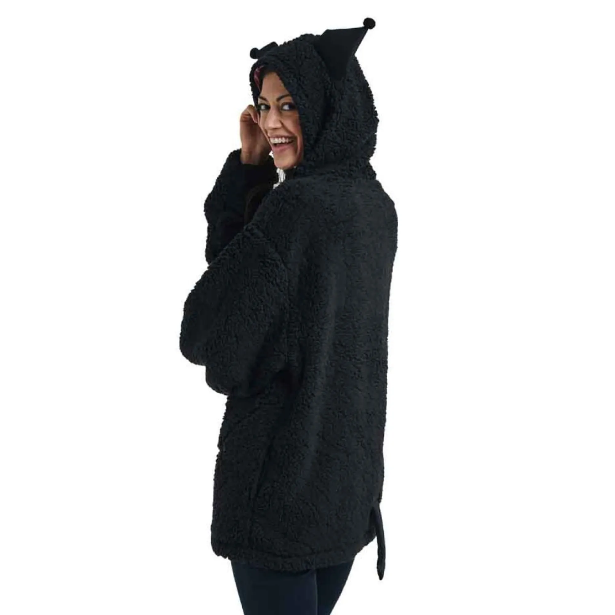 BIOWORLD Kuromi Cozy Sherpa Zip Lounge Hoodie