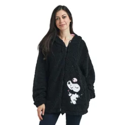 BIOWORLD Kuromi Cozy Sherpa Zip Lounge Hoodie