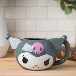 Silver Buffalo Kuromi Face Sculpted Mug (Gray)