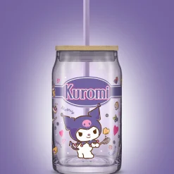 JoyJolt Kuromi Favorite Flavor Lidded Glass Tumbler