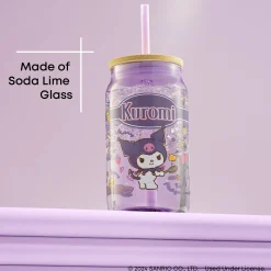 JoyJolt Kuromi Favorite Flavor Lidded Glass Tumbler