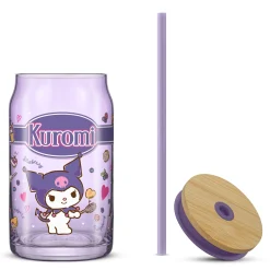 JoyJolt Kuromi Favorite Flavor Lidded Glass Tumbler