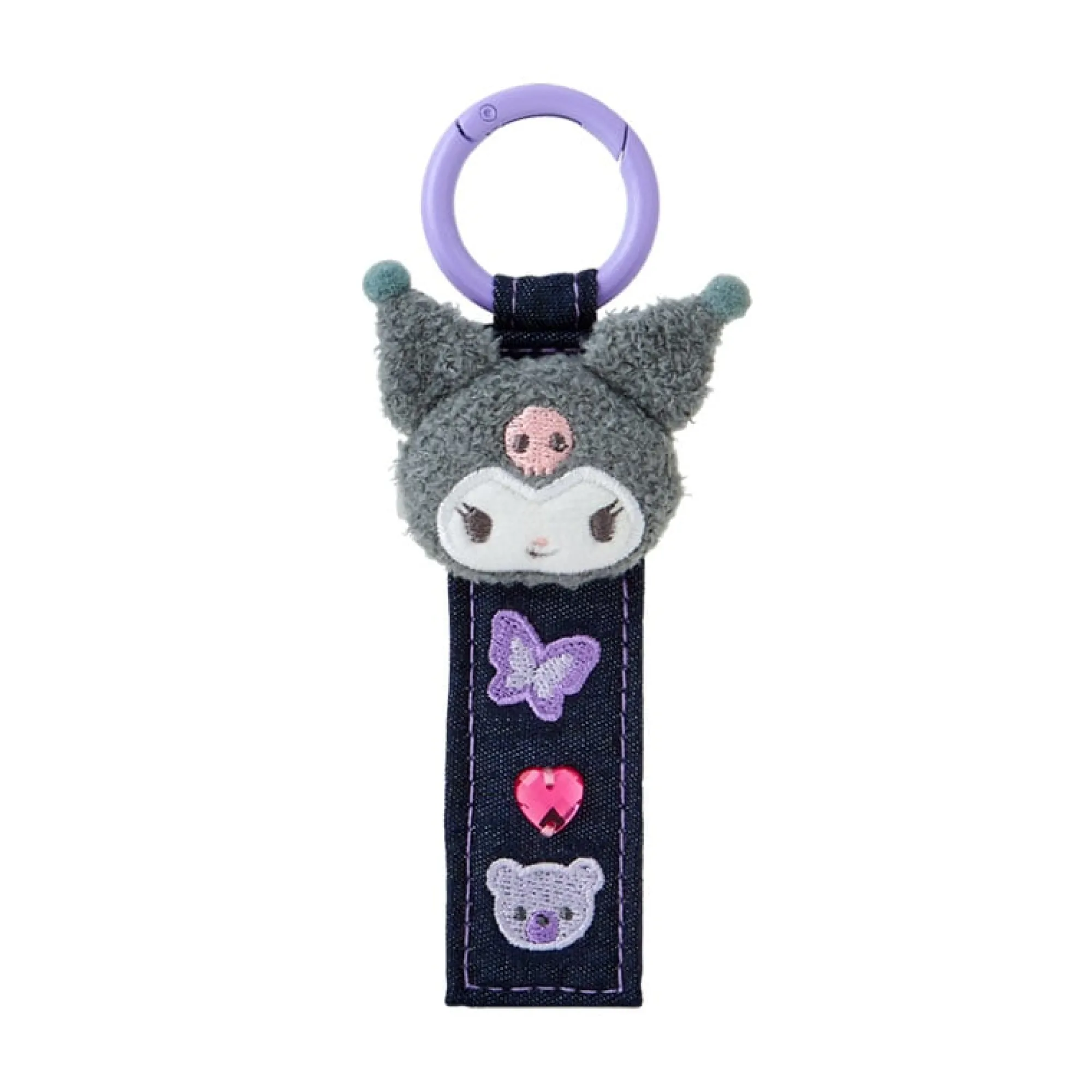 Japan Original Kuromi Logo Keychain (Denim Patch Series)