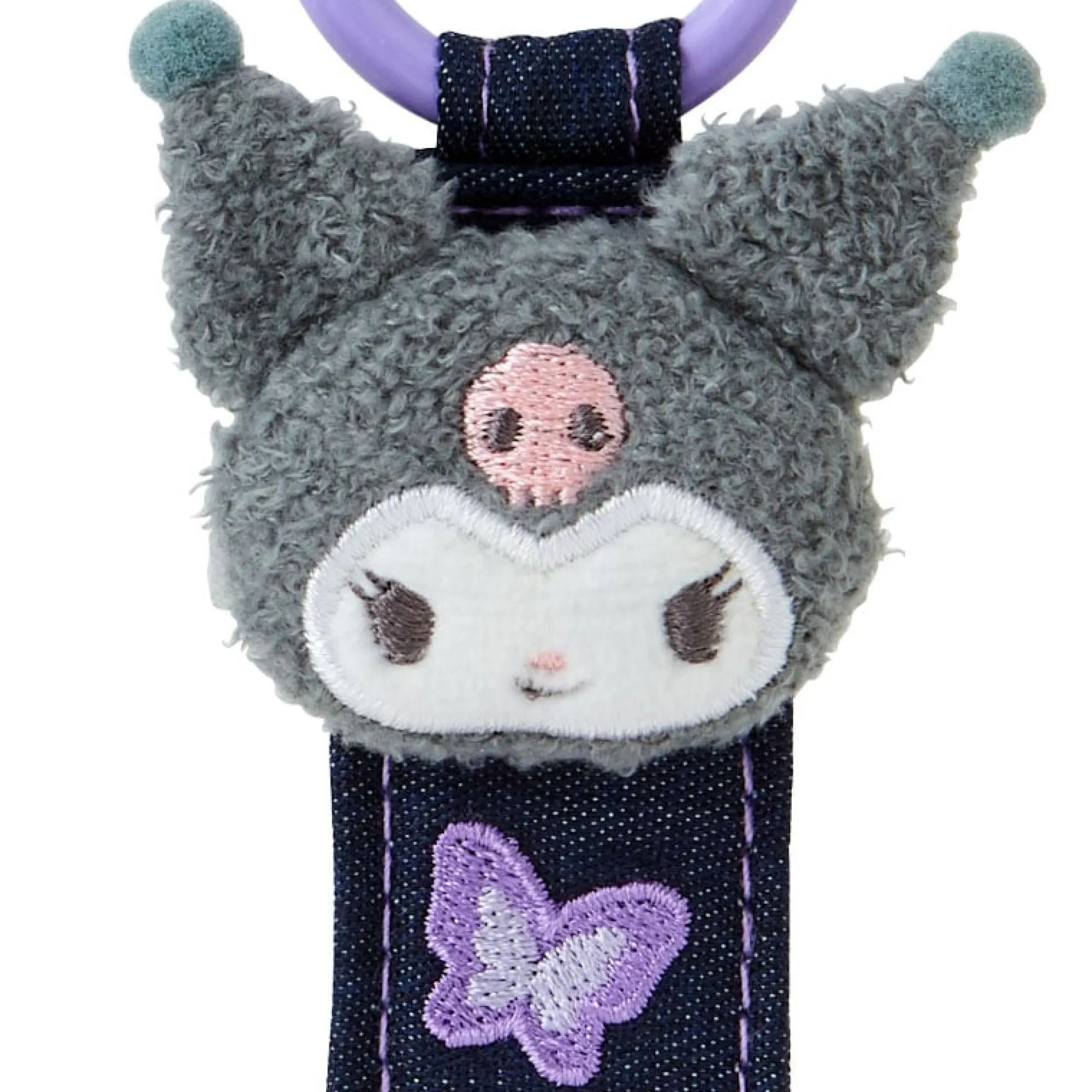 Japan Original Kuromi Logo Keychain (Denim Patch Series)
