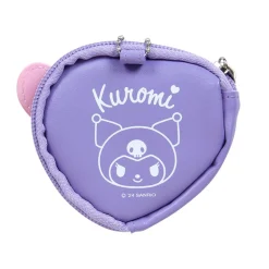 Japan Original Kuromi Mini Pouch and Pin Set (Big Heart Series)