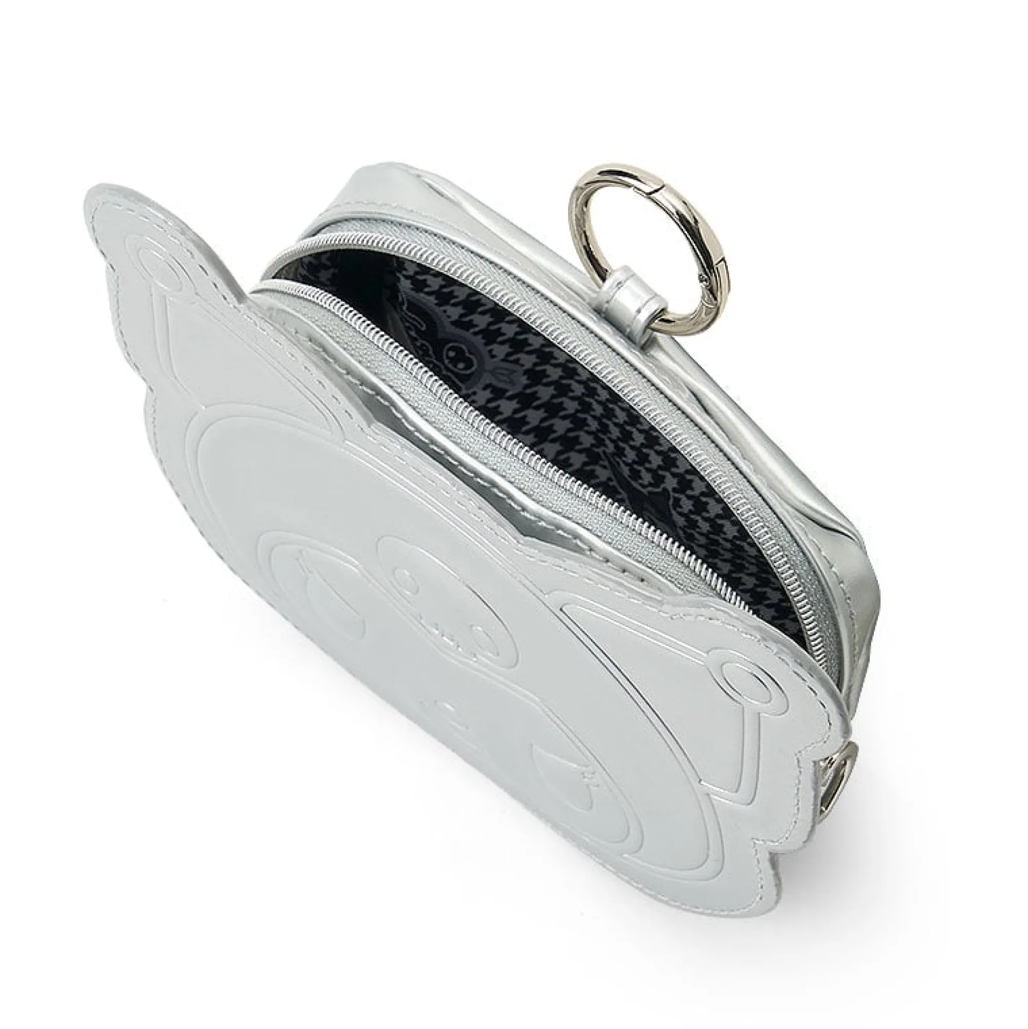 Japan Original Kuromi Mini Zipper Pouch (Silver Houndstooth Series)