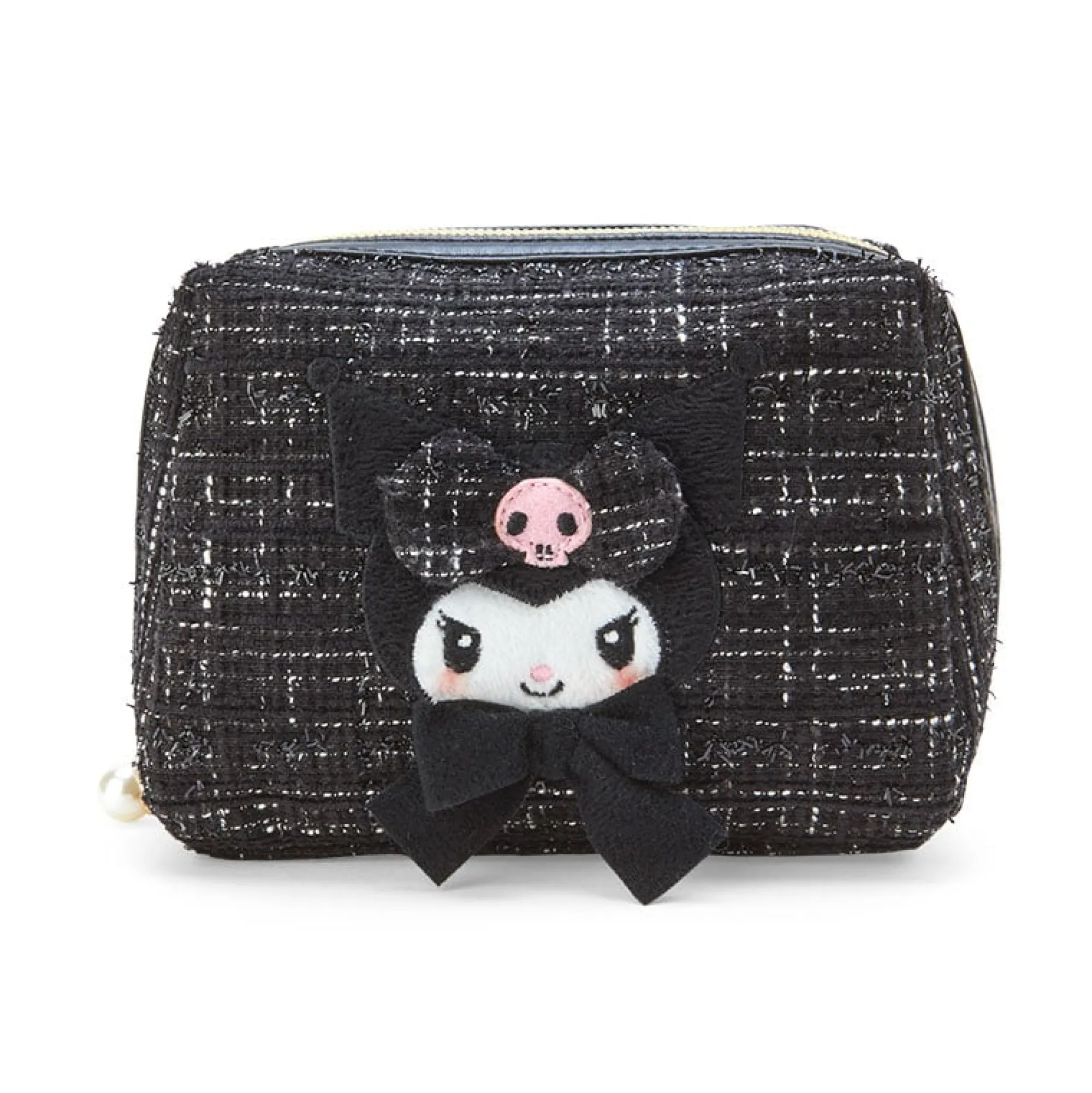 Japan Original Kuromi Mini Zipper Pouch (Winter Tweed Series)