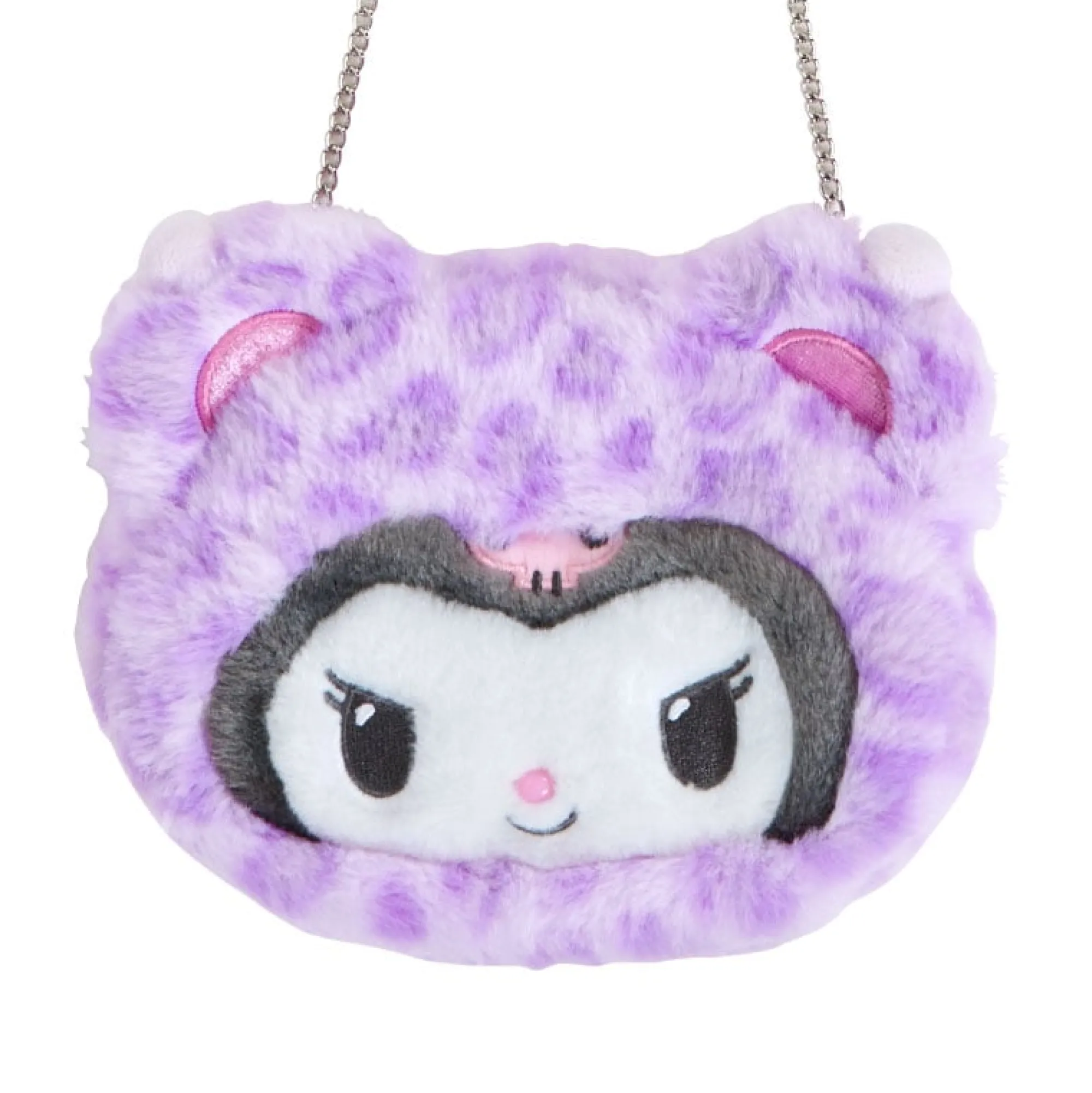 Japan Original Kuromi Plush Crossbody Bag (Leopard Pals Series)