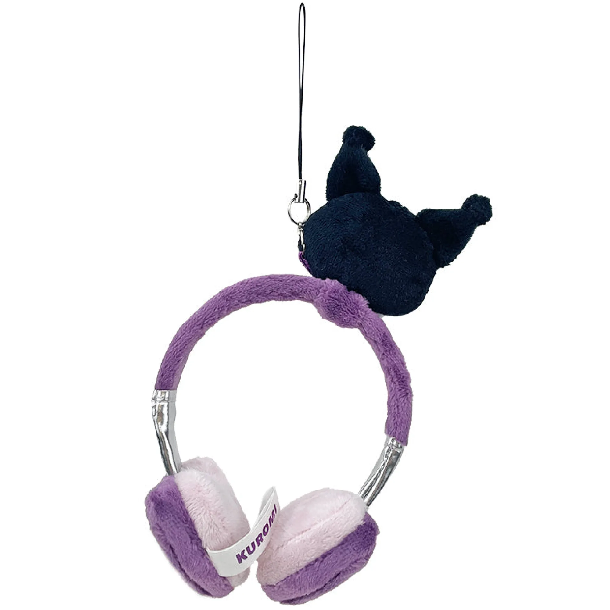 Global Original Kuromi Plush Headphones Bag Charm