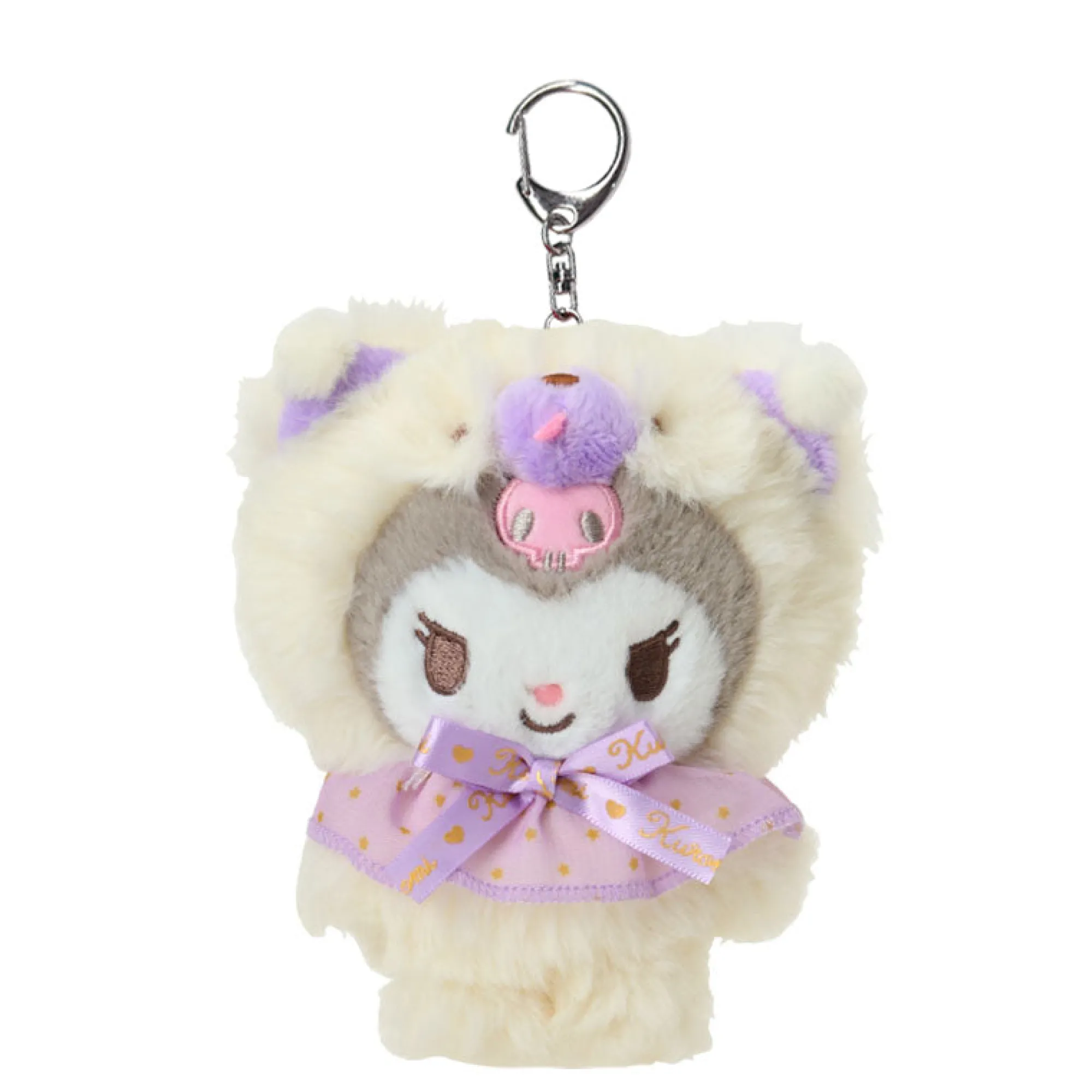 Japan Original Kuromi Plush Keychain Mascot (Fluffy Teddy Bear Series)