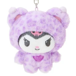 Japan Original Kuromi Plush Mascot Keychain (Leopard Pals Series)
