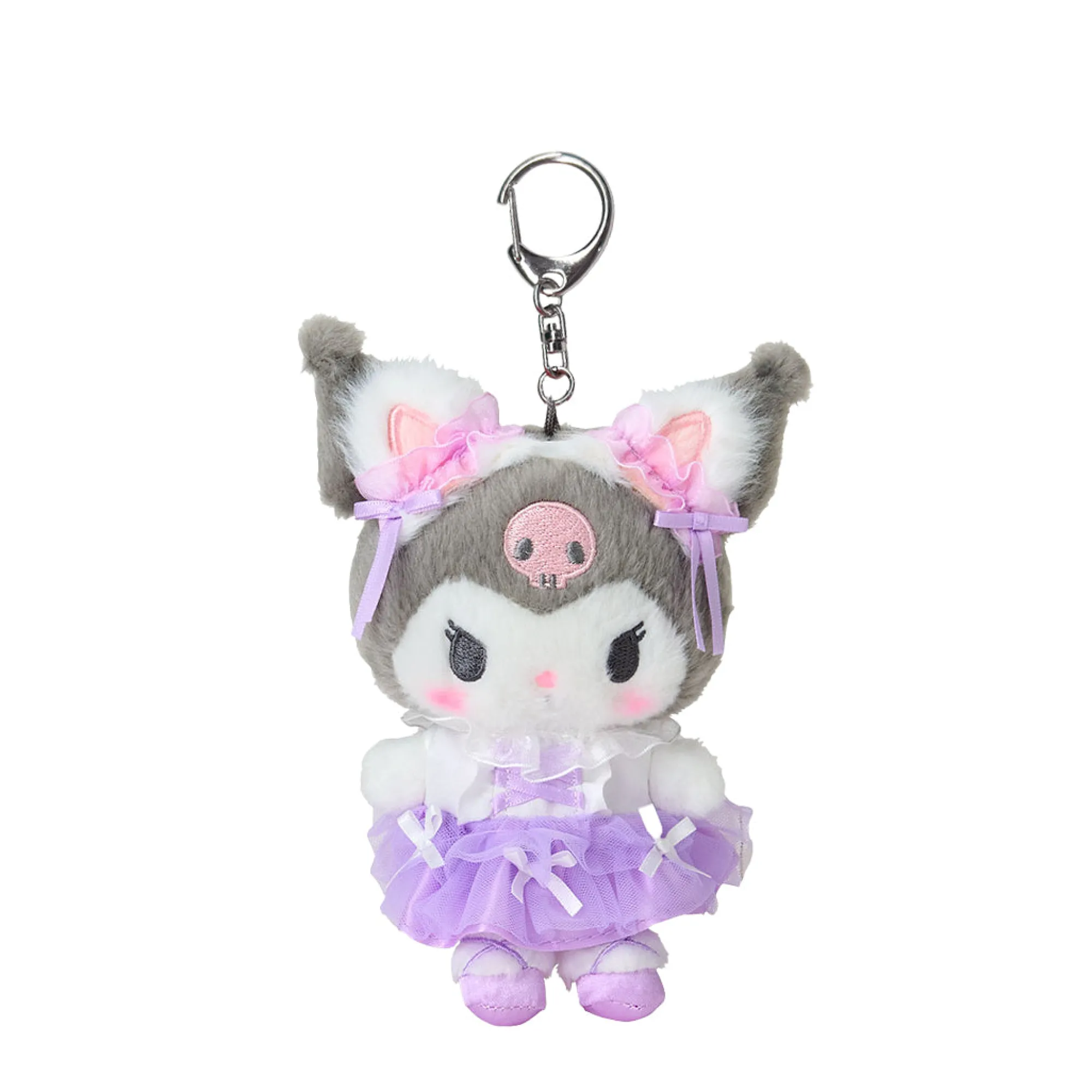 Japan Original Kuromi Plush Mascot Keychain (Ballet Kitten Series)