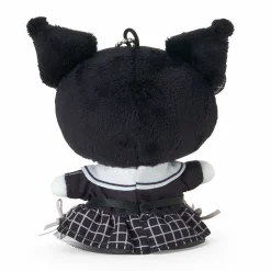 Japan Original Kuromi Plush Mascot Keychain (Silver Houndstooth Series)