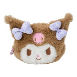 Japan Original Kuromi Plush Mini Face Pouch (Retro Pastel Series)