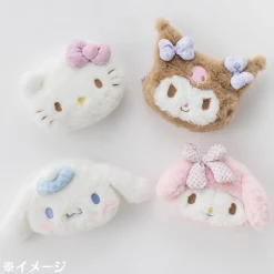 Japan Original Kuromi Plush Mini Face Pouch (Retro Pastel Series)