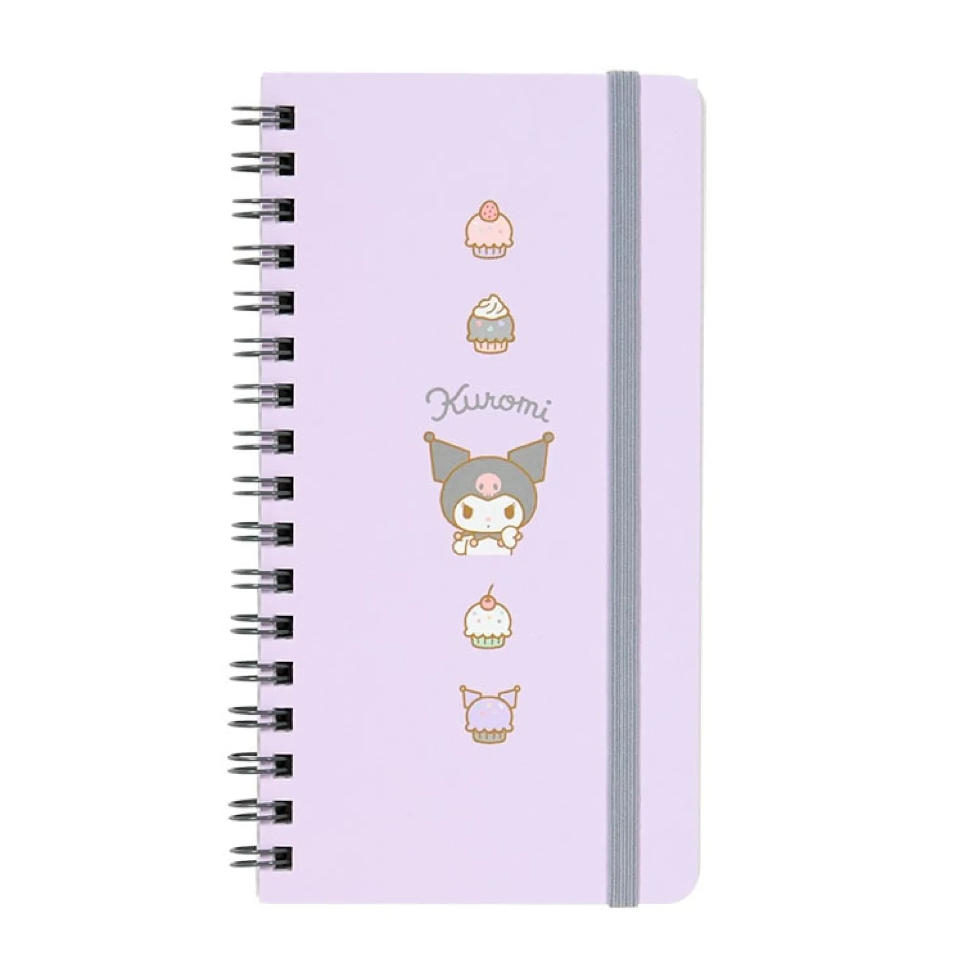 Japan Original Kuromi Slim Spiral Notebook (Elastic Closure)