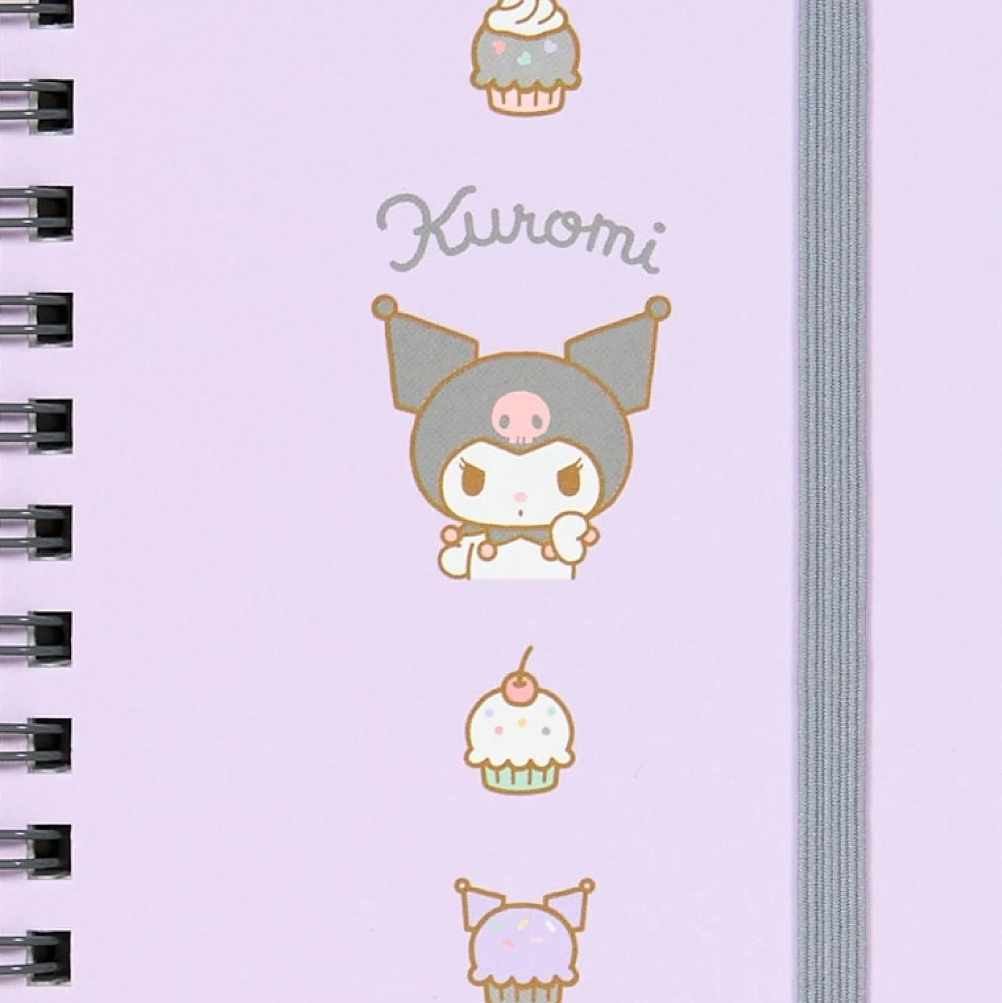 Japan Original Kuromi Slim Spiral Notebook (Elastic Closure)