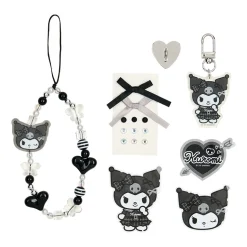 Japan Original Kuromi Smartphone Charm Set (Silver Houndstooth Series)