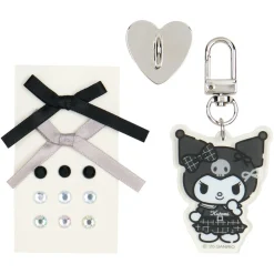 Japan Original Kuromi Smartphone Charm Set (Silver Houndstooth Series)