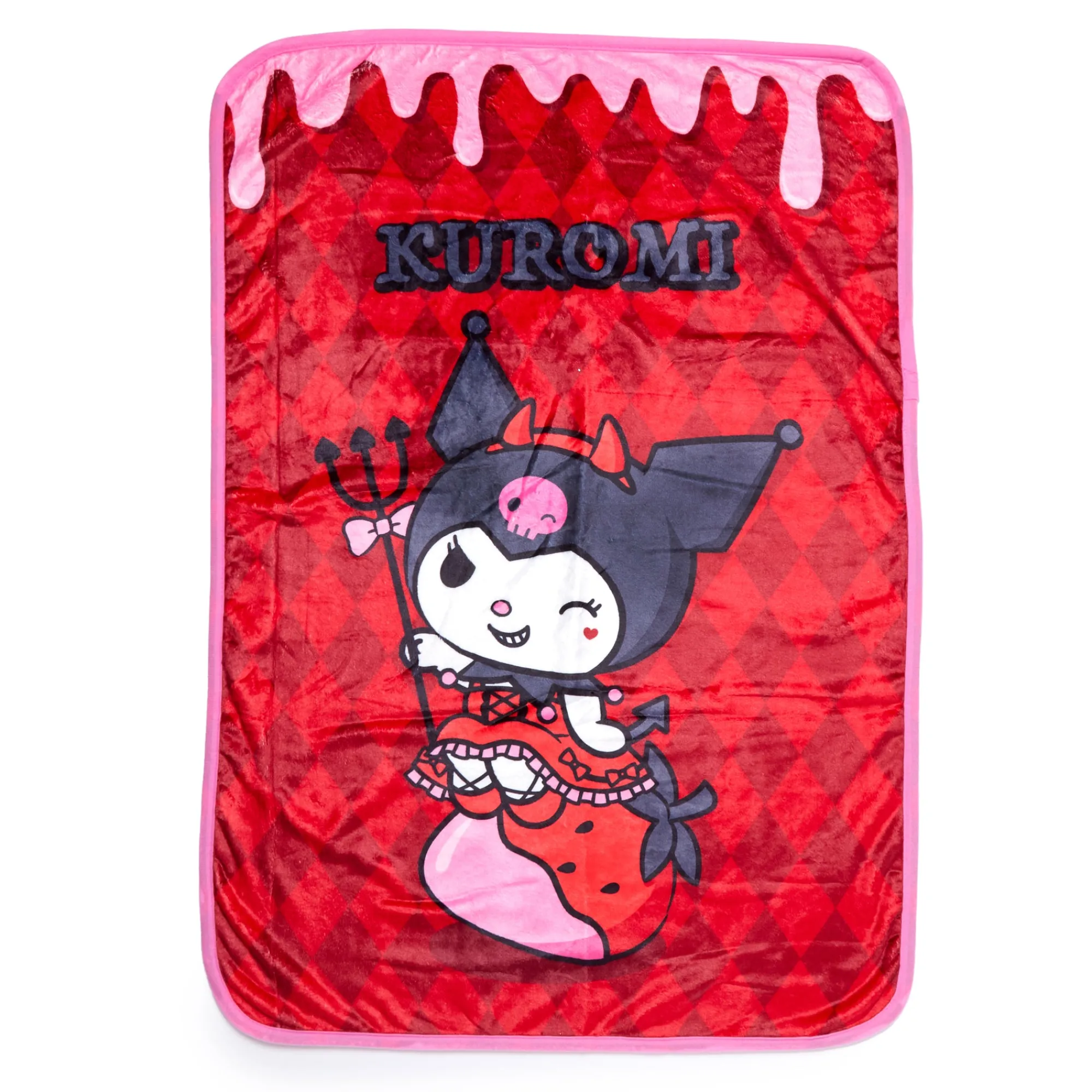 NAKAJIMA CORPORATION Kuromi Throw Blanket (Strawberry Treat Series)