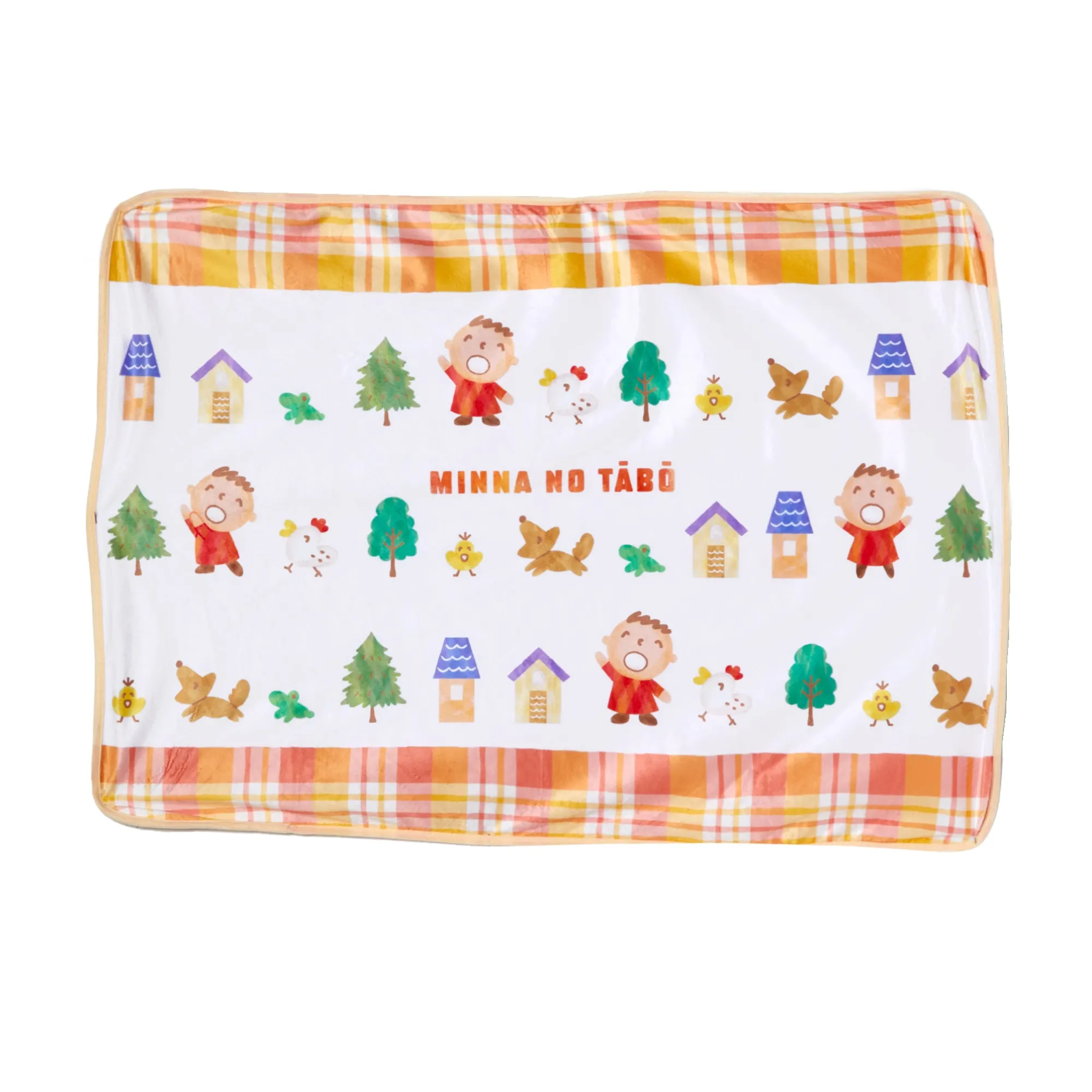Global Original Minna No Tabo Lap Blanket (Orange Plaid Series)