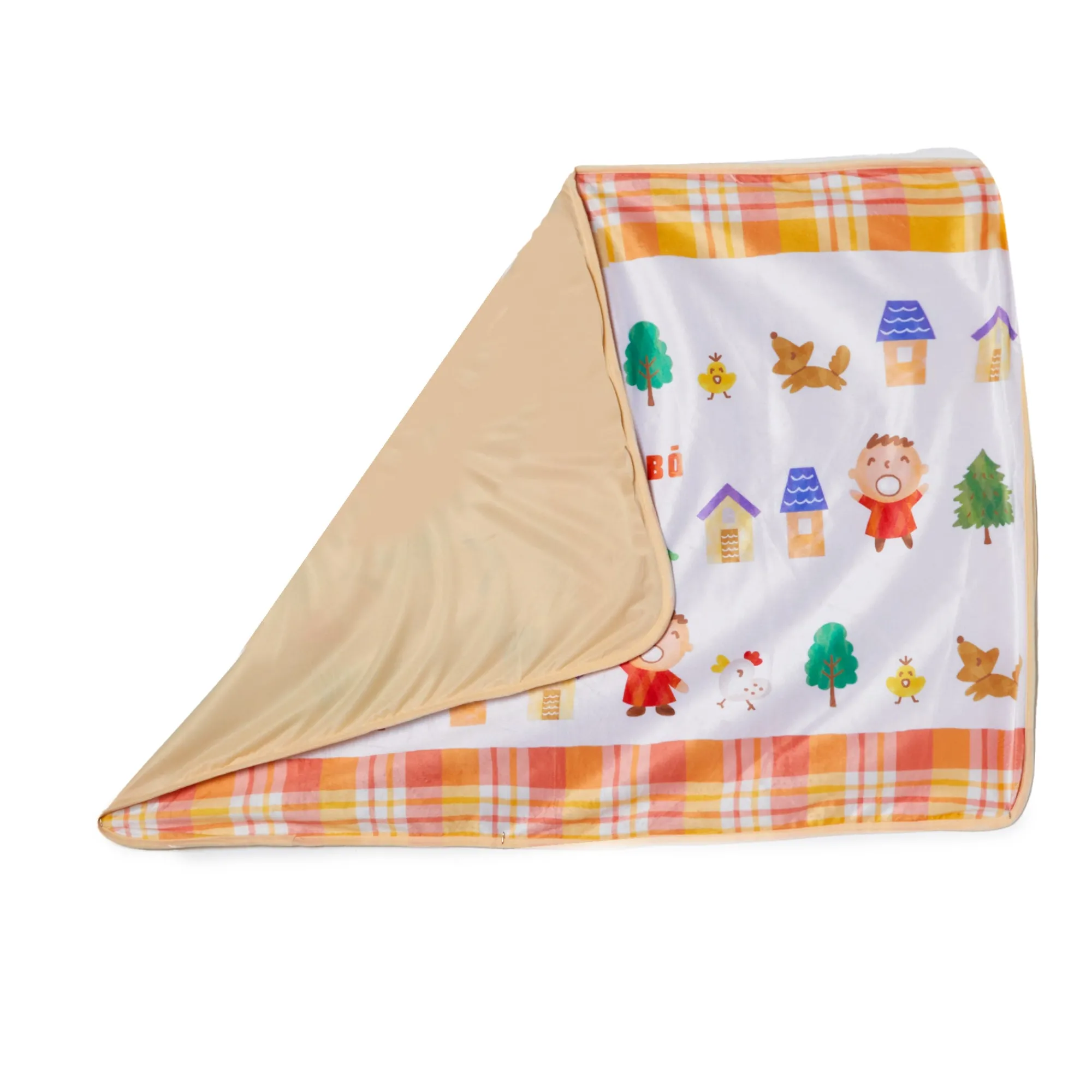 Global Original Minna No Tabo Lap Blanket (Orange Plaid Series)