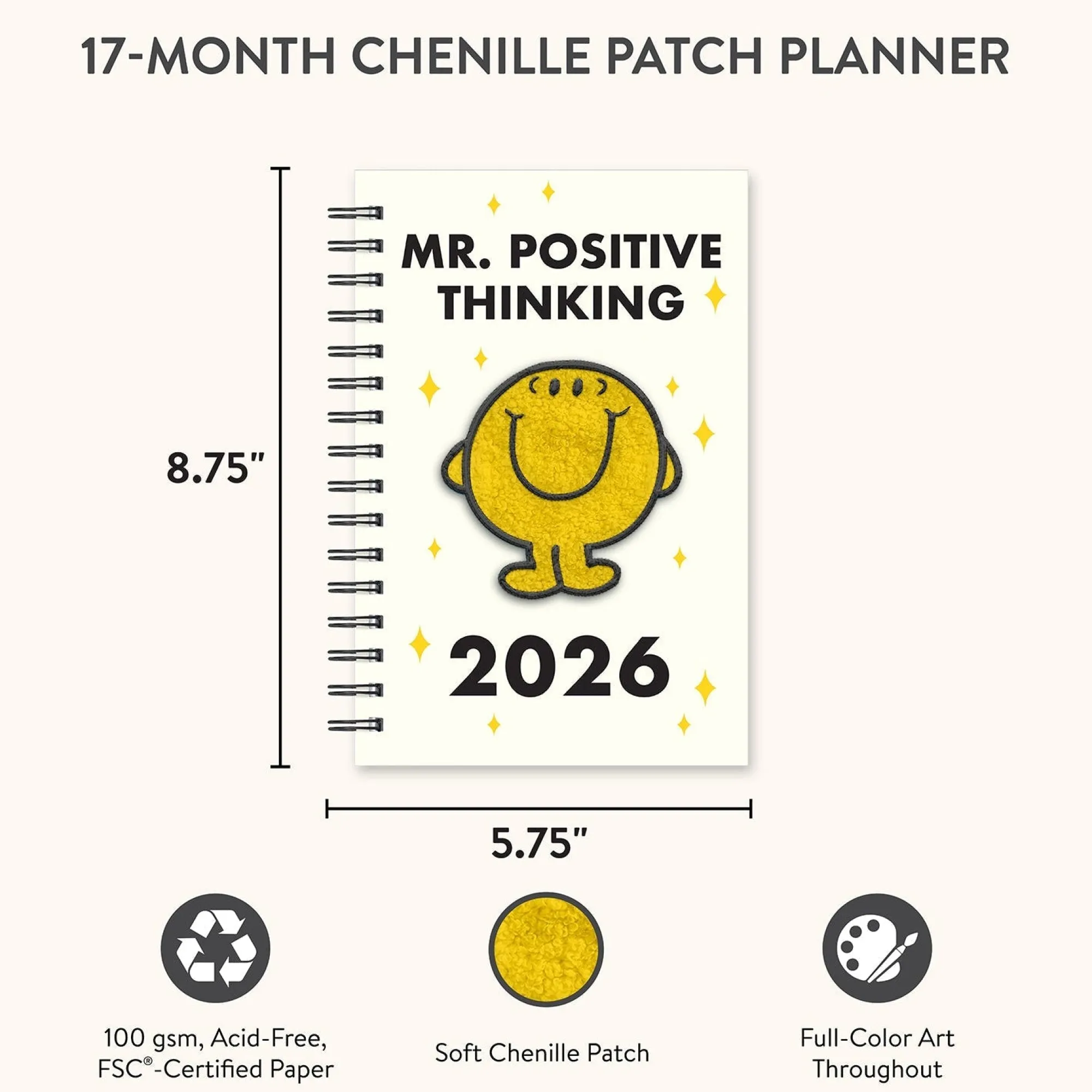 Studio Oh! Mr. Positive x 2026 Thinking Chenille Patch Planner