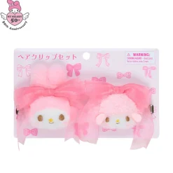 Japan Original My Melody & My Sweet Piano Plush Hair Clip Set (50th Anniv. Ribbon Series)