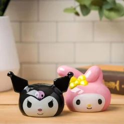Silver Buffalo My Melody And Kuromi Sculpted Ceramic Salt and Pepper Set
