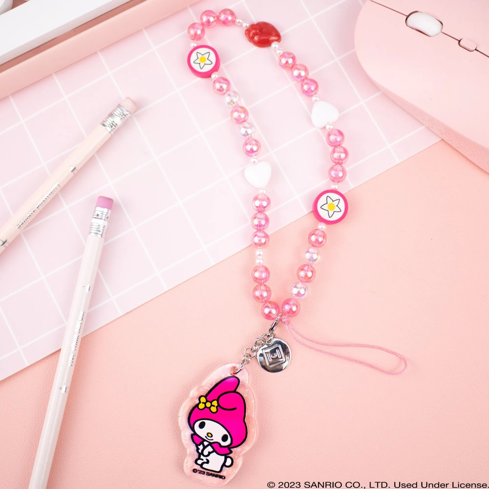 HAMEE My Melody Beaded Charm Mobile Phone Wrist Strap