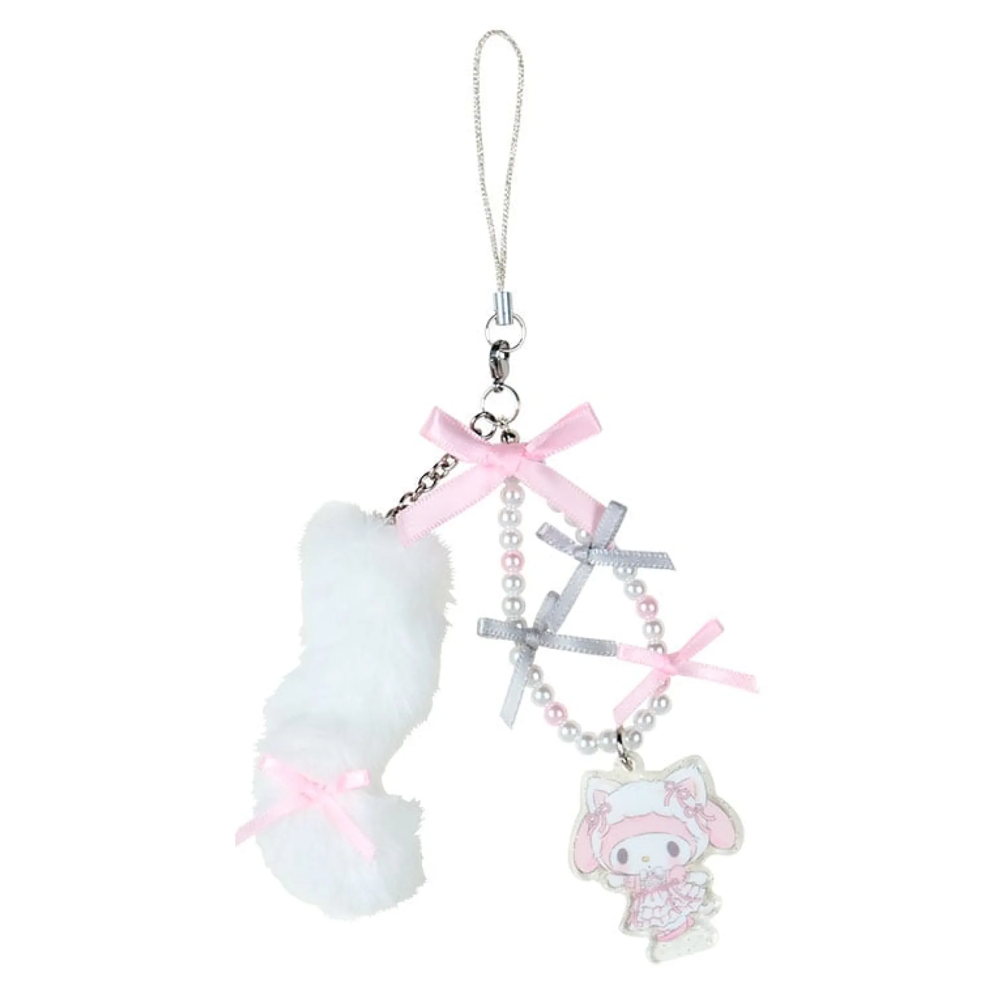 Japan Original My Melody Beaded Smartphone Charm (Ballet Kitten Series)
