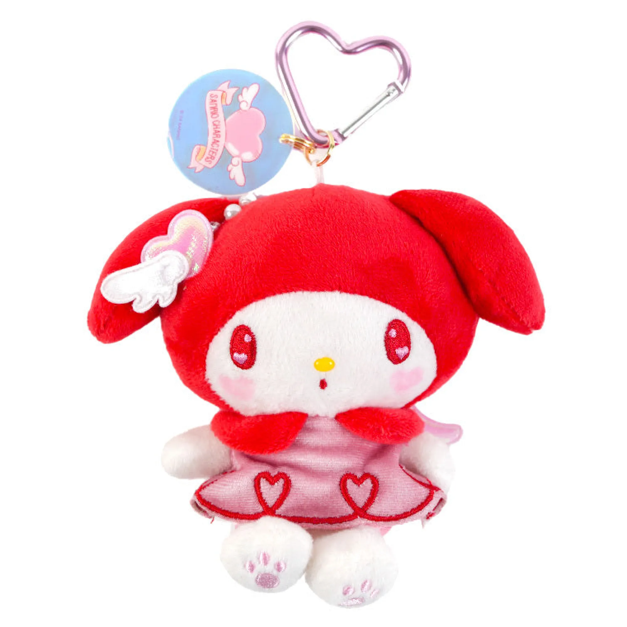 Global Original My Melody Bright Plush Mascot Keychain (Bright and Dark Angel Series)