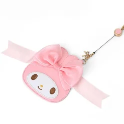 Japan Original My Melody Card Case with Key Reel (50th Anniv. Ribbon Series)
